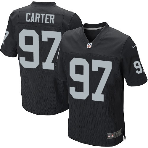 Men's Nike Oakland Raiders 97 Andre Carter Elite Black Team Color NFL Jersey
