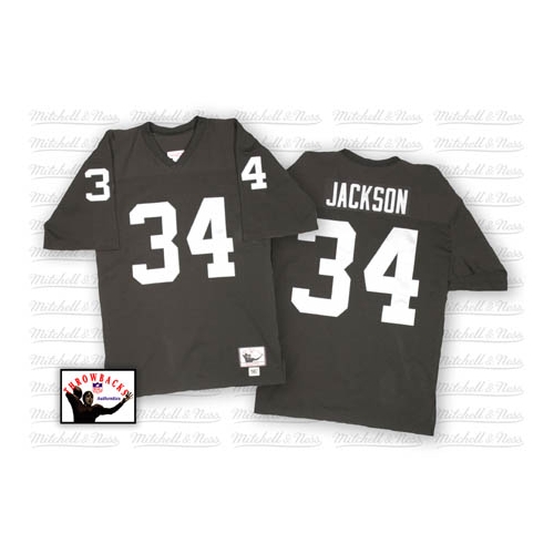 Youth Mitchell and Ness Oakland Raiders 34 Bo Jackson Black Team Color Authentic NFL Throwback Jersey