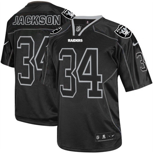 Youth Nike Oakland Raiders 34 Bo Jackson Game Lights Out Black NFL Jersey