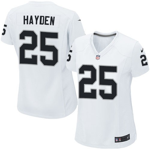 Women's Nike Oakland Raiders 25 D.J.Hayden Elite White NFL Jersey