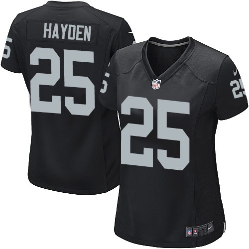 Women's Nike Oakland Raiders 25 D.J.Hayden Game Black Team Color NFL Jersey