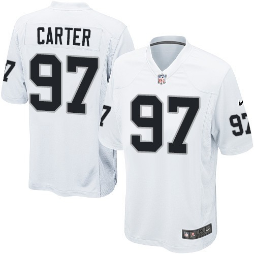 Youth Nike Oakland Raiders 97 Andre Carter Elite White NFL Jersey