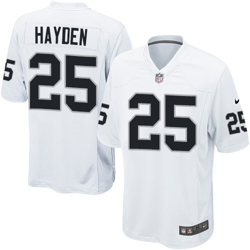 Youth Nike Oakland Raiders 25 D.J.Hayden Elite White NFL Jersey