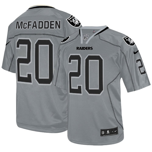 Men's Nike Oakland Raiders 20 Darren McFadden Elite Lights Out Grey NFL Jersey