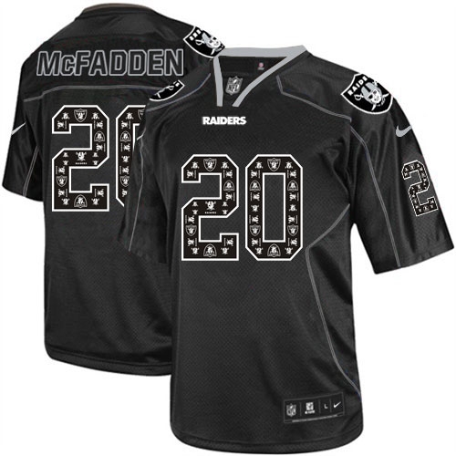 Men's Nike Oakland Raiders 20 Darren McFadden Game New Lights Out Black NFL Jersey