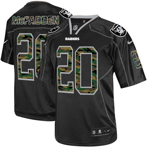 Men's Nike Oakland Raiders 20 Darren McFadden Game Black Camo Fashion NFL Jersey