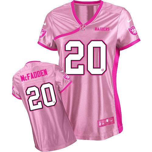Nike Oakland Raiders 20 Darren McFadden Elite Pink Women's Be Luv'd NFL Jersey