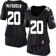 Women's Nike Oakland Raiders 20 Darren McFadden Elite Black Breast Cancer Awareness NFL Jersey