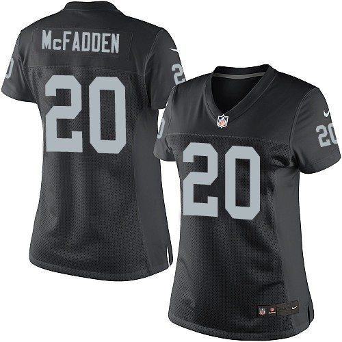 Women's Nike Oakland Raiders 20 Darren McFadden Elite Black Team Color NFL Jersey