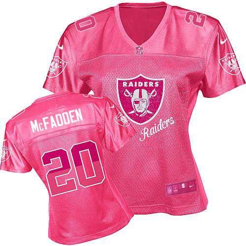 Women's Nike Oakland Raiders 20 Darren McFadden Elite Pink 2012 Fem Fan NFL Jersey
