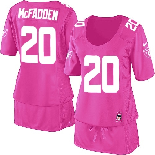 Women's Nike Oakland Raiders 20 Darren McFadden Elite Pink Breast Cancer Awareness NFL Jersey