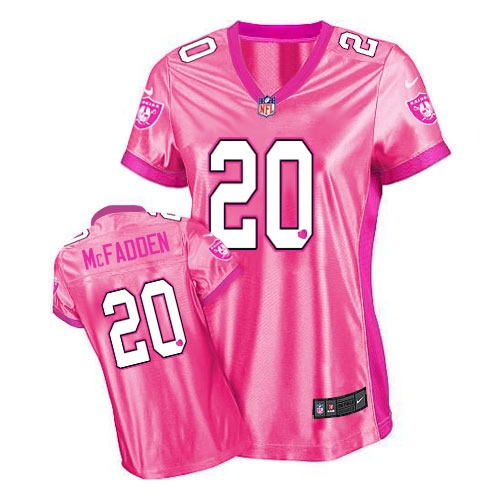 Women's Nike Oakland Raiders 20 Darren McFadden Elite Pink New Women's Be Luv'd NFL Jersey
