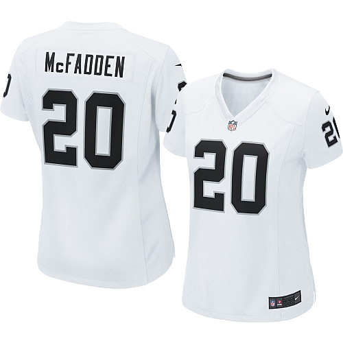 Women's Nike Oakland Raiders 20 Darren McFadden Game White NFL Jersey