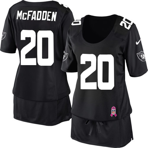 Women's Nike Oakland Raiders 20 Darren McFadden Limited Black Breast Cancer Awareness NFL Jersey