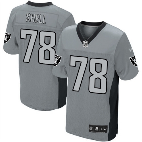 Men's Nike Oakland Raiders 78 Art Shell Elite Grey Shadow NFL Jersey