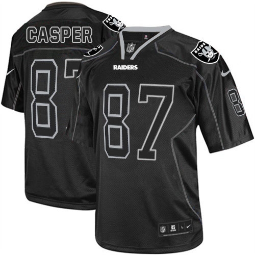 Men's Nike Oakland Raiders 87 Dave Casper Elite Lights Out Black NFL Jersey