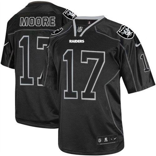 Men's Nike Oakland Raiders 17 Denarius Moore Elite Lights Out Black NFL Jersey