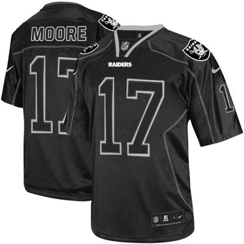 Men's Nike Oakland Raiders 17 Denarius Moore Game Lights Out Black NFL Jersey