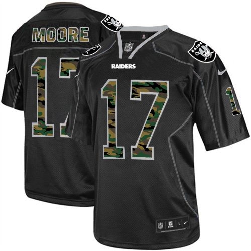 Men's Nike Oakland Raiders 17 Denarius Moore Elite Black Camo Fashion NFL Jersey