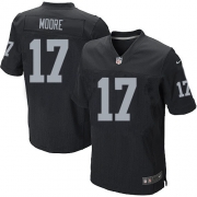 Men's Nike Oakland Raiders 17 Denarius Moore Elite Black Team Color NFL Jersey