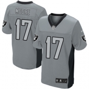 Men's Nike Oakland Raiders 17 Denarius Moore Elite Grey Shadow NFL Jersey