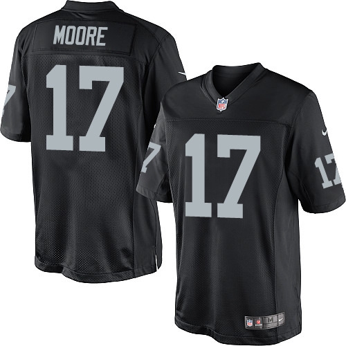 Men's Nike Oakland Raiders 17 Denarius Moore Limited Black Team Color NFL Jersey