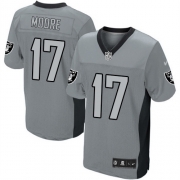 Men's Nike Oakland Raiders 17 Denarius Moore Limited Grey Shadow NFL Jersey
