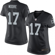 Women's Nike Oakland Raiders 17 Denarius Moore Elite Black Team Color NFL Jersey