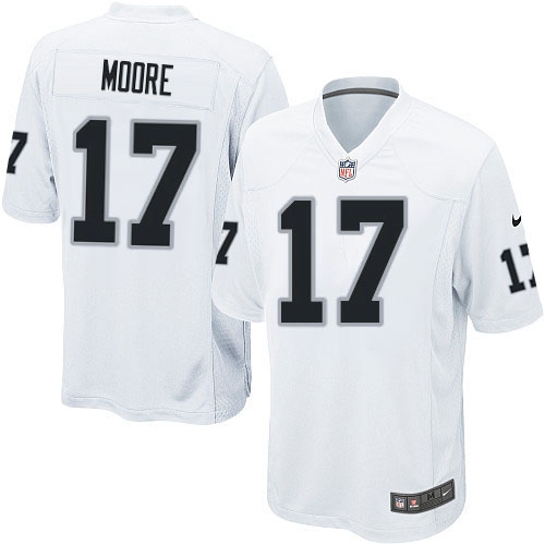 Youth Nike Oakland Raiders 17 Denarius Moore Elite White NFL Jersey
