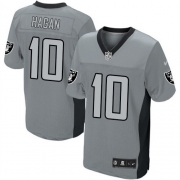 Men's Nike Oakland Raiders 10 Derek Hagan Elite Grey Shadow NFL Jersey