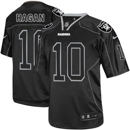 Men's Nike Oakland Raiders 10 Derek Hagan Limited Lights Out Black NFL Jersey