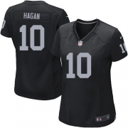 Women's Nike Oakland Raiders 10 Derek Hagan Game Black Team Color NFL Jersey