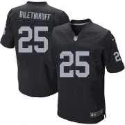 Men's Nike Oakland Raiders 25 Fred Biletnikoff Elite Black Team Color NFL Jersey