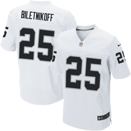 Men's Nike Oakland Raiders 25 Fred Biletnikoff Elite White NFL Jersey