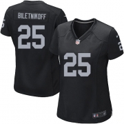 Women's Nike Oakland Raiders 25 Fred Biletnikoff Game Black Team Color NFL Jersey