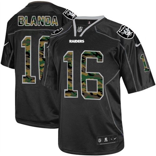 Men's Nike Oakland Raiders 16 George Blanda Limited Black Camo Fashion NFL Jersey