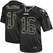 Men's Nike Oakland Raiders 16 George Blanda Elite Black Camo Fashion NFL Jersey