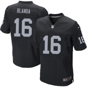 Men's Nike Oakland Raiders 16 George Blanda Elite Black Team Color NFL Jersey
