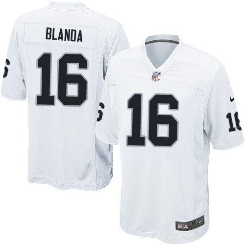 Men's Nike Oakland Raiders 16 George Blanda Game White NFL Jersey