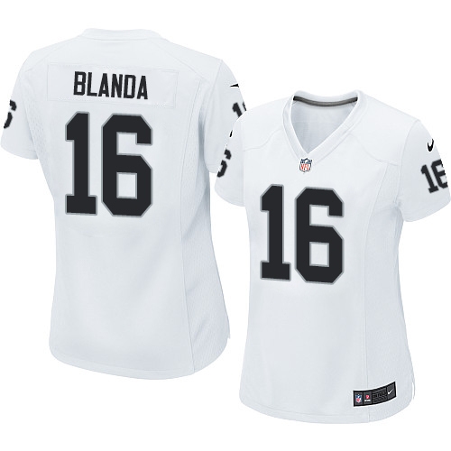 Women's Nike Oakland Raiders 16 George Blanda Elite White NFL Jersey