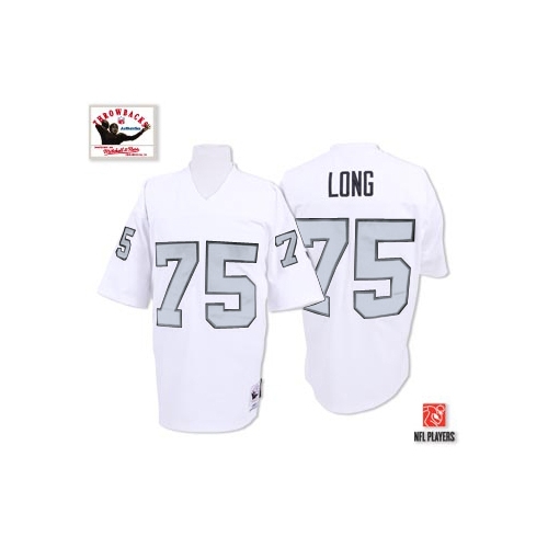 Mitchell And Ness Oakland Raiders 75 Howie Long White Silver No. Authentic NFL Jersey