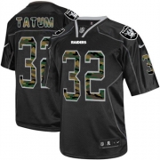 Men's Nike Oakland Raiders 32 Jack Tatum Elite Black Camo Fashion NFL Jersey