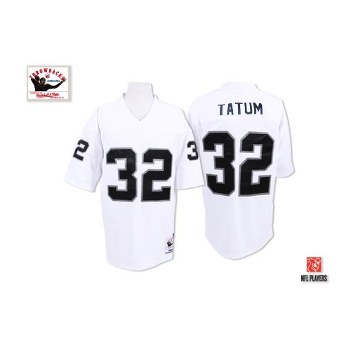 Mitchell and Ness Oakland Raiders 32 Jack Tatum White Authentic Throwback NFL Jersey