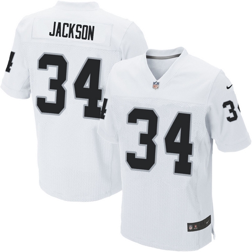 Men's Nike Oakland Raiders 34 Bo Jackson Elite White NFL Jersey