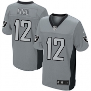 Men's Nike Oakland Raiders 12 Jacoby Ford Game Grey Shadow NFL Jersey