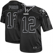 Men's Nike Oakland Raiders 12 Jacoby Ford Game Lights Out Black NFL Jersey