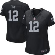 Women's Nike Oakland Raiders 12 Jacoby Ford Game Black Team Color NFL Jersey