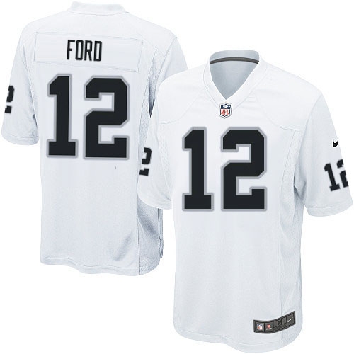 Youth Nike Oakland Raiders 12 Jacoby Ford Game White NFL Jersey
