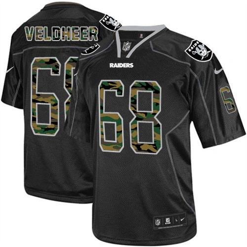 Men's Nike Oakland Raiders 68 Jared Veldheer Limited Black Camo Fashion NFL Jersey