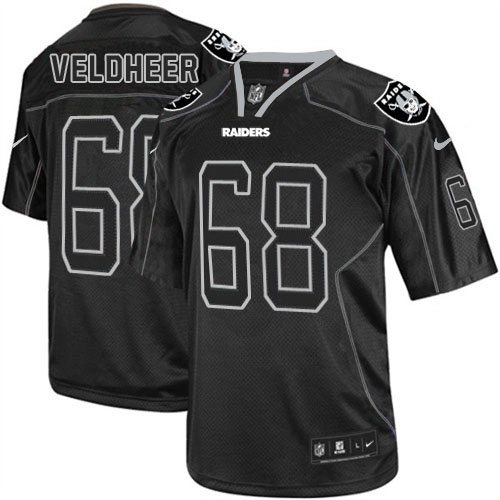 Men's Nike Oakland Raiders 68 Jared Veldheer Limited Lights Out Black NFL Jersey